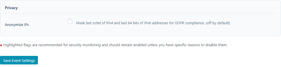 Settings — Privacy